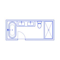 Layouts Bathrooms Primary Luxury 2 Wall Contour Svg Vector, Free Vectors File